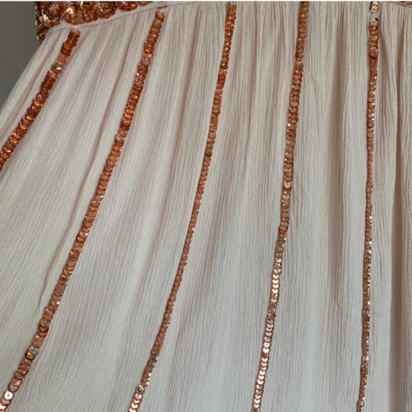 Free People Glitter Girl Sequin Rose Gold Embellished Mini Dress - Picture 11 of 16